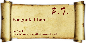 Pangert Tibor névjegykártya